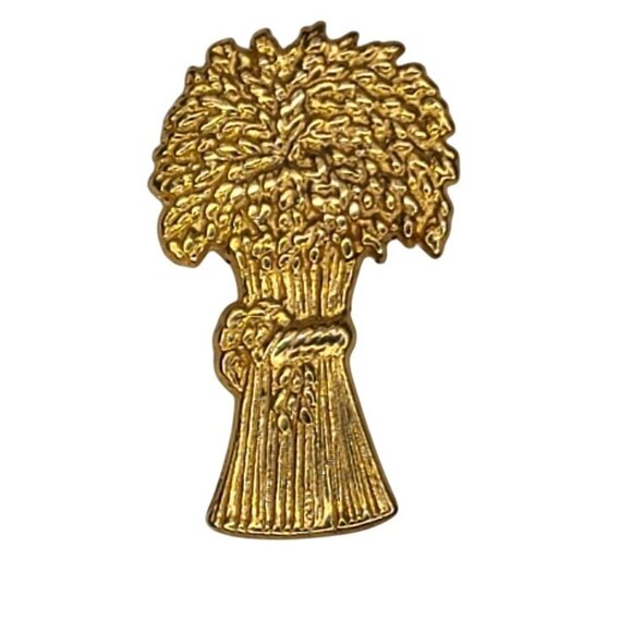 Unbranded Jewelry - Vtg Wheat Sheaf Bundle Pin Gold Tone Harvest Autumn Fall Fraternal Religious